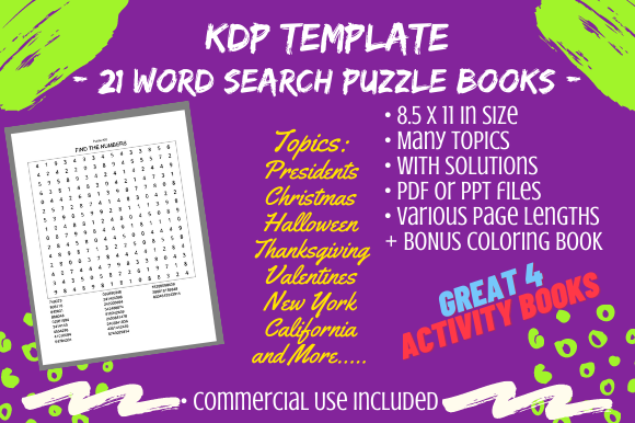 21 Word Search Puzzle Books: A Versatile Resource for Activity Book Creators