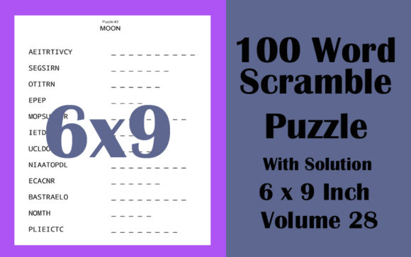 6x9 100 Word Scramble Puzzle KDP Vol 28