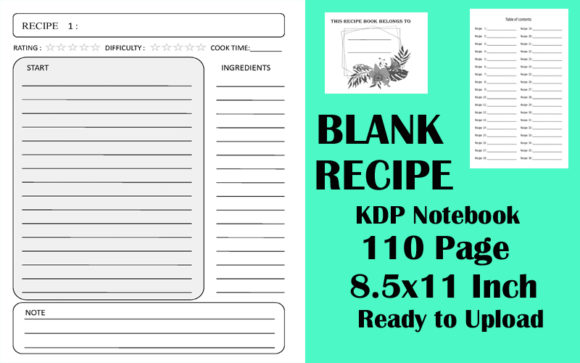 Blank Recipe 110 Pages KDP Book 8.5x11: A Comprehensive Guide for Aspiring and Experienced Chefs