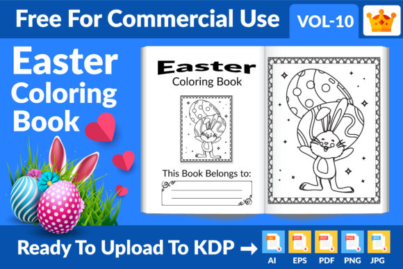 Easter Coloring Book KDP Interior Vol 10