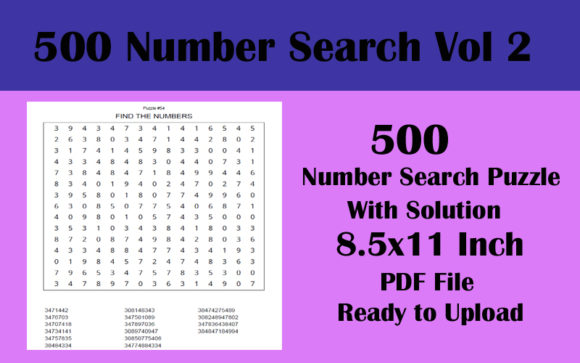 Explore 8.5x11 500 Number Search Puzzle KDP V 2
