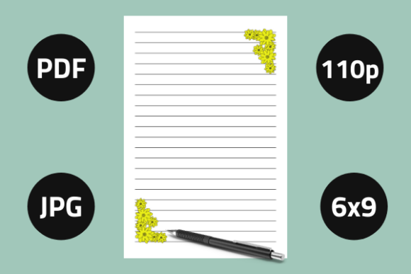 Flowers Printable Lined Journal: A Beautiful Writing Companion
