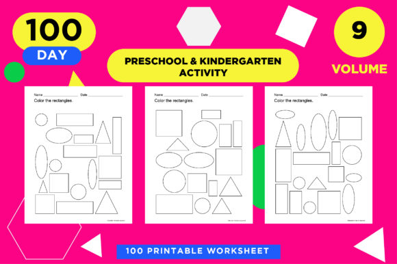 KDP Paint the Shapes Kids Activity Sheet: A Fun and Educational Tool for Preschool and Kindergarten