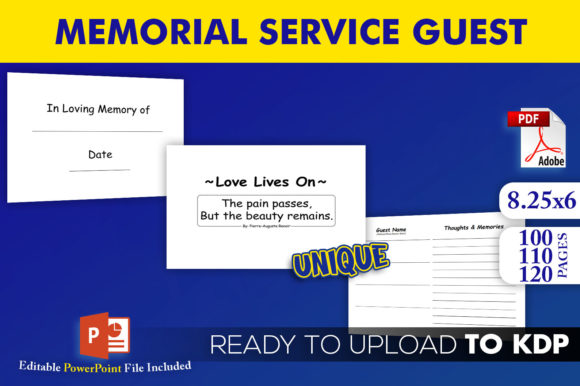 Memorial Service Guest Book KDP Interior