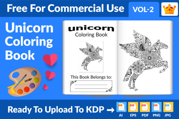 Unicorn Coloring Pages for KDP Interior